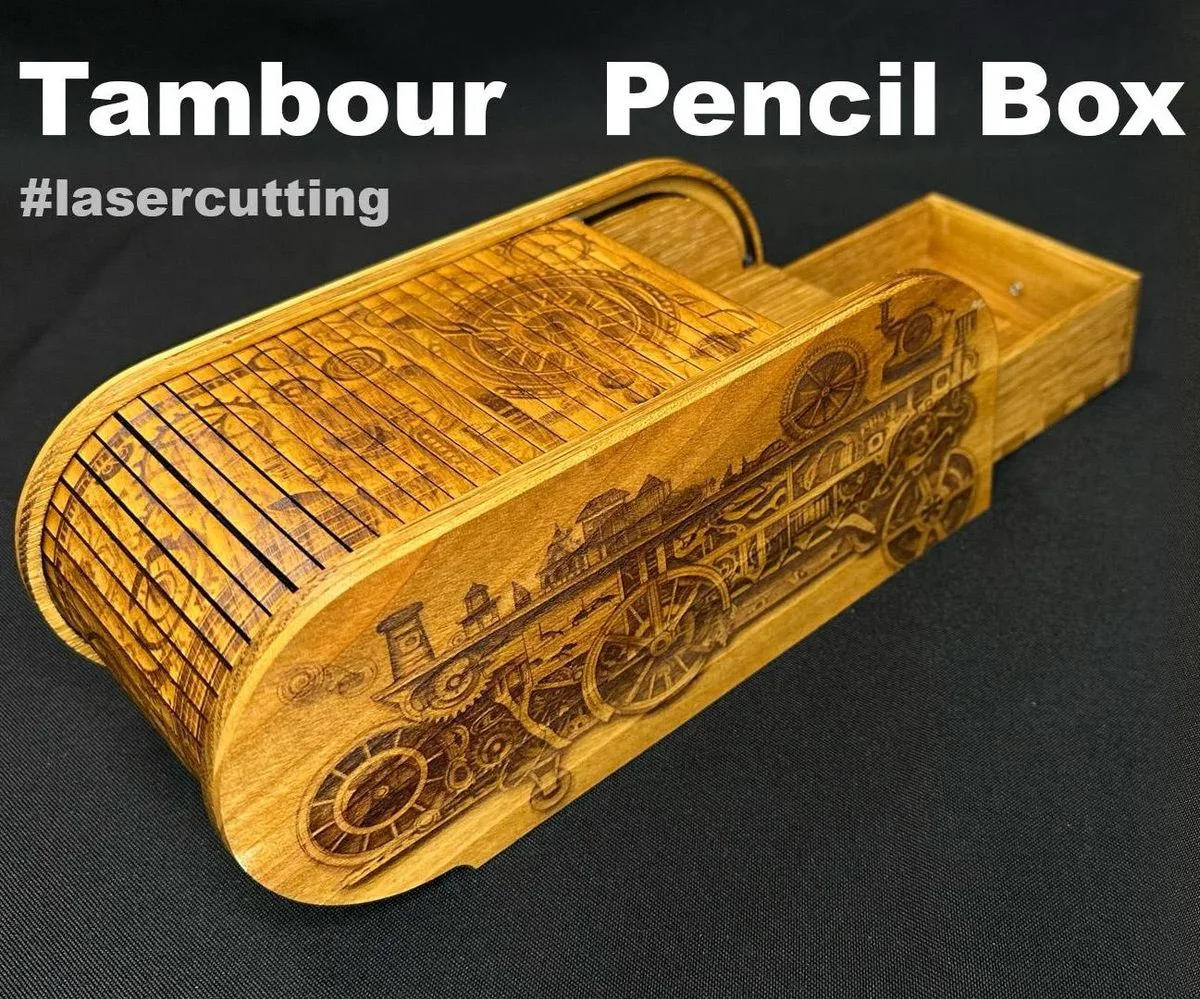 Finished Steampunk Tambour Pencil Box