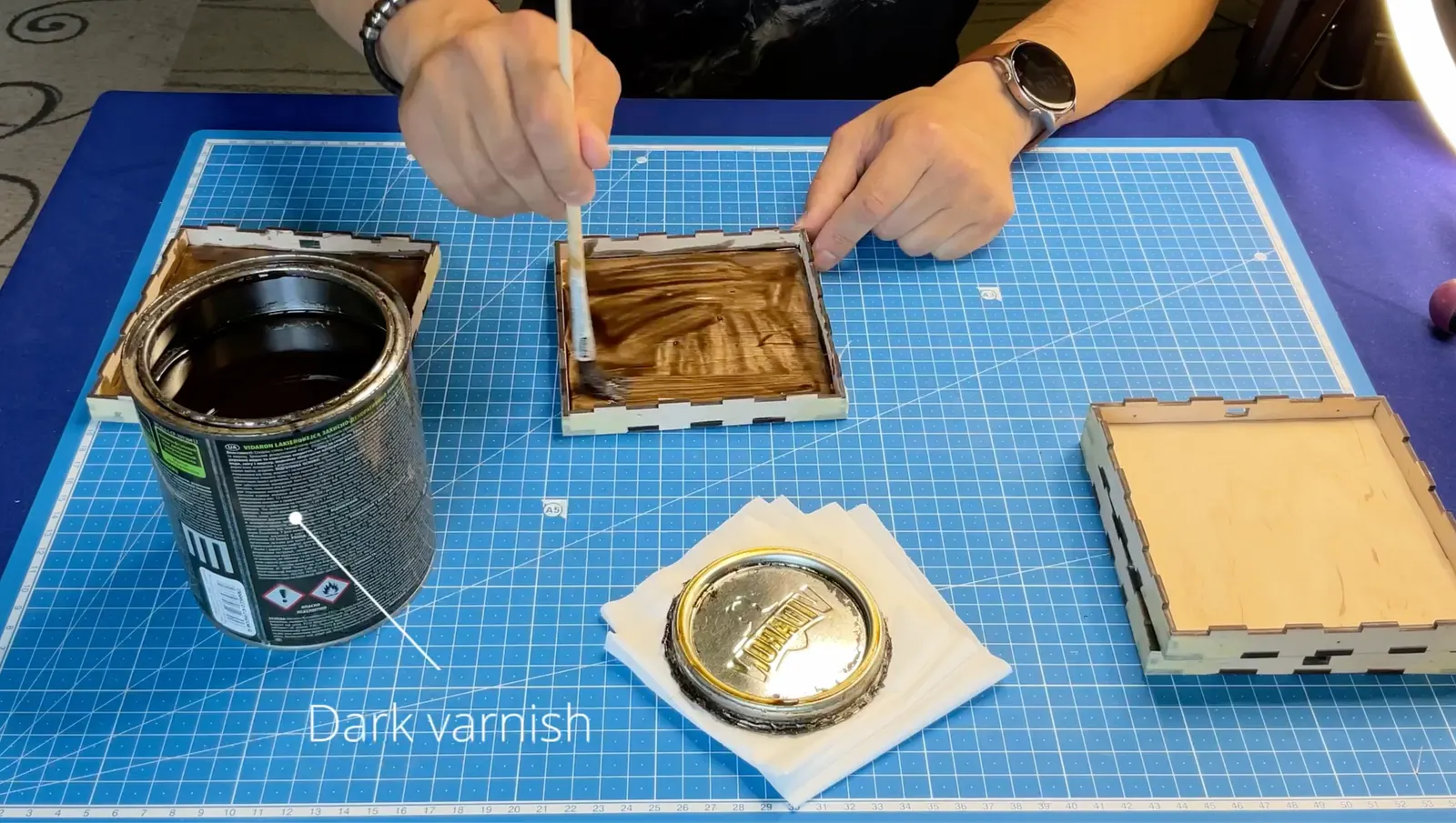 Gothic Sound-Reactive Lamp: dark finish on the engraved panels