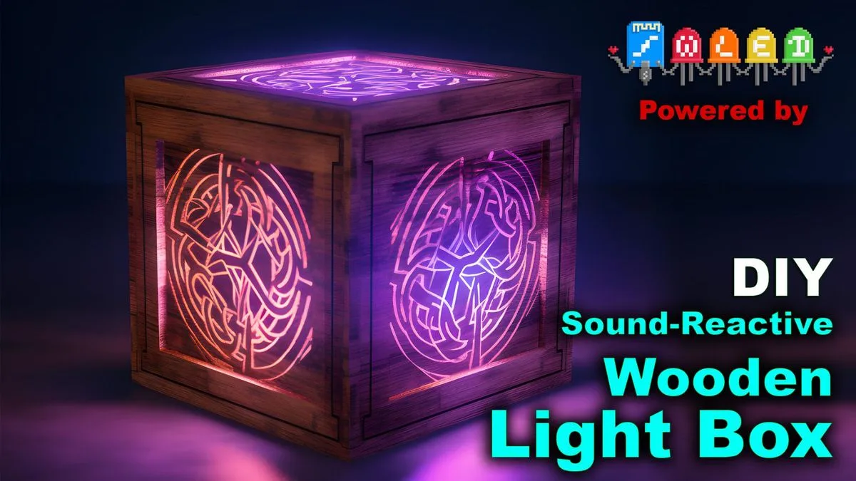 Gothic Light Box running a purple sound-reactive effect