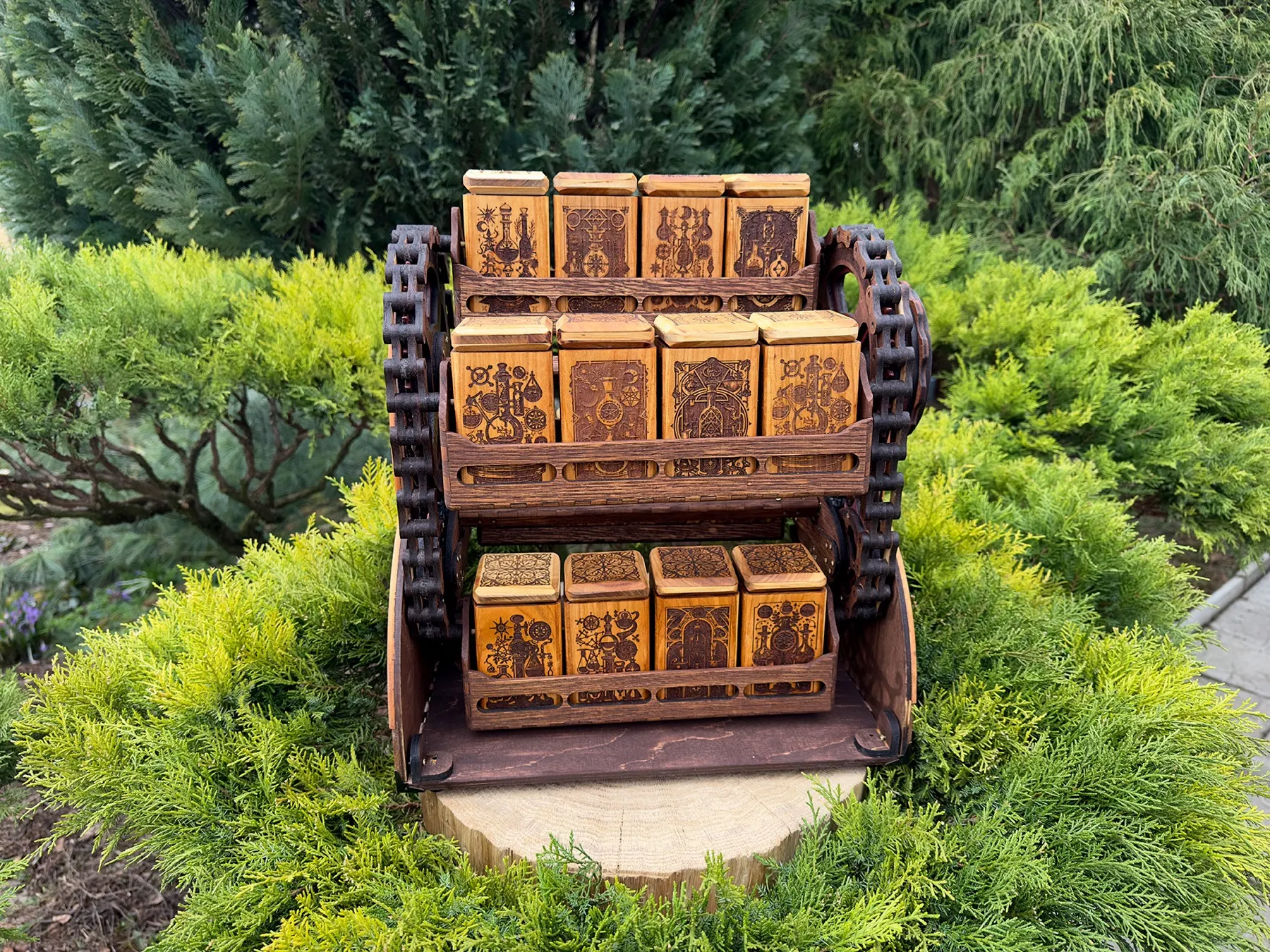 Alchemy Spice Carousel: full set of boxes loaded into the carousel