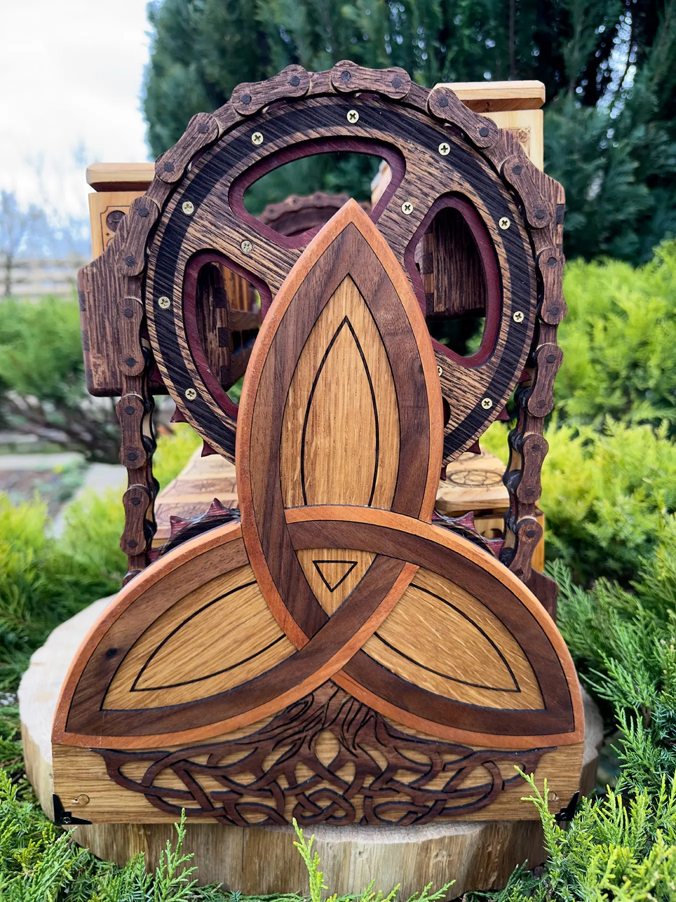Alchemy Spice Carousel: side frame and engraved containers