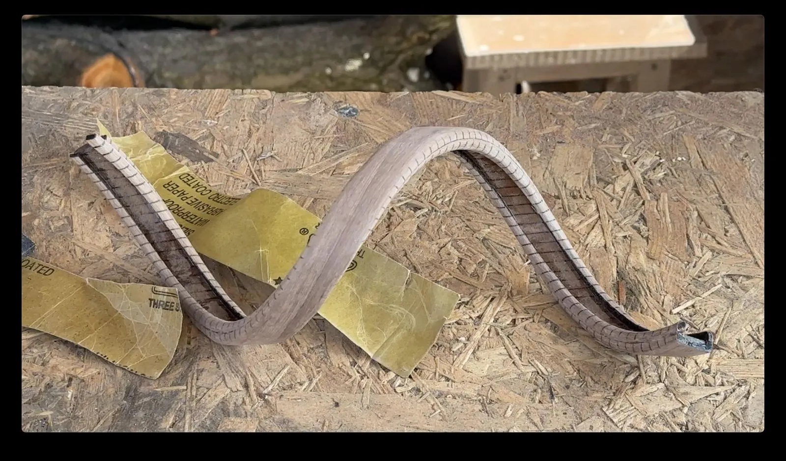 Gesture-Controlled DNA Lamp: the two wooden spirals after forming