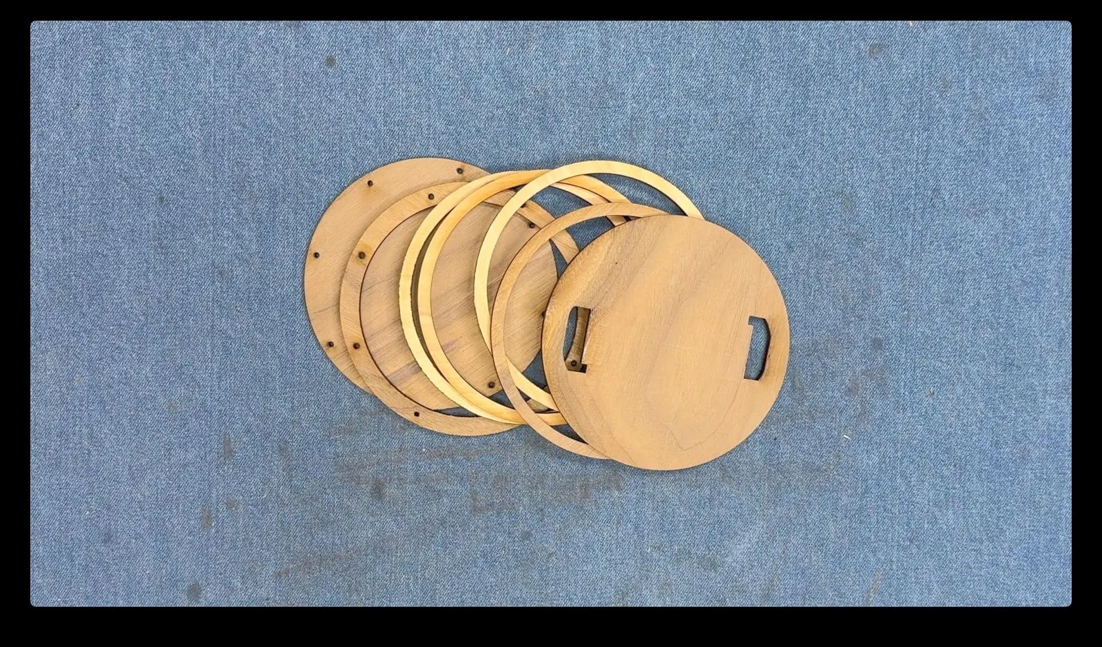 Gesture-Controlled DNA Lamp: circular base layers before assembly