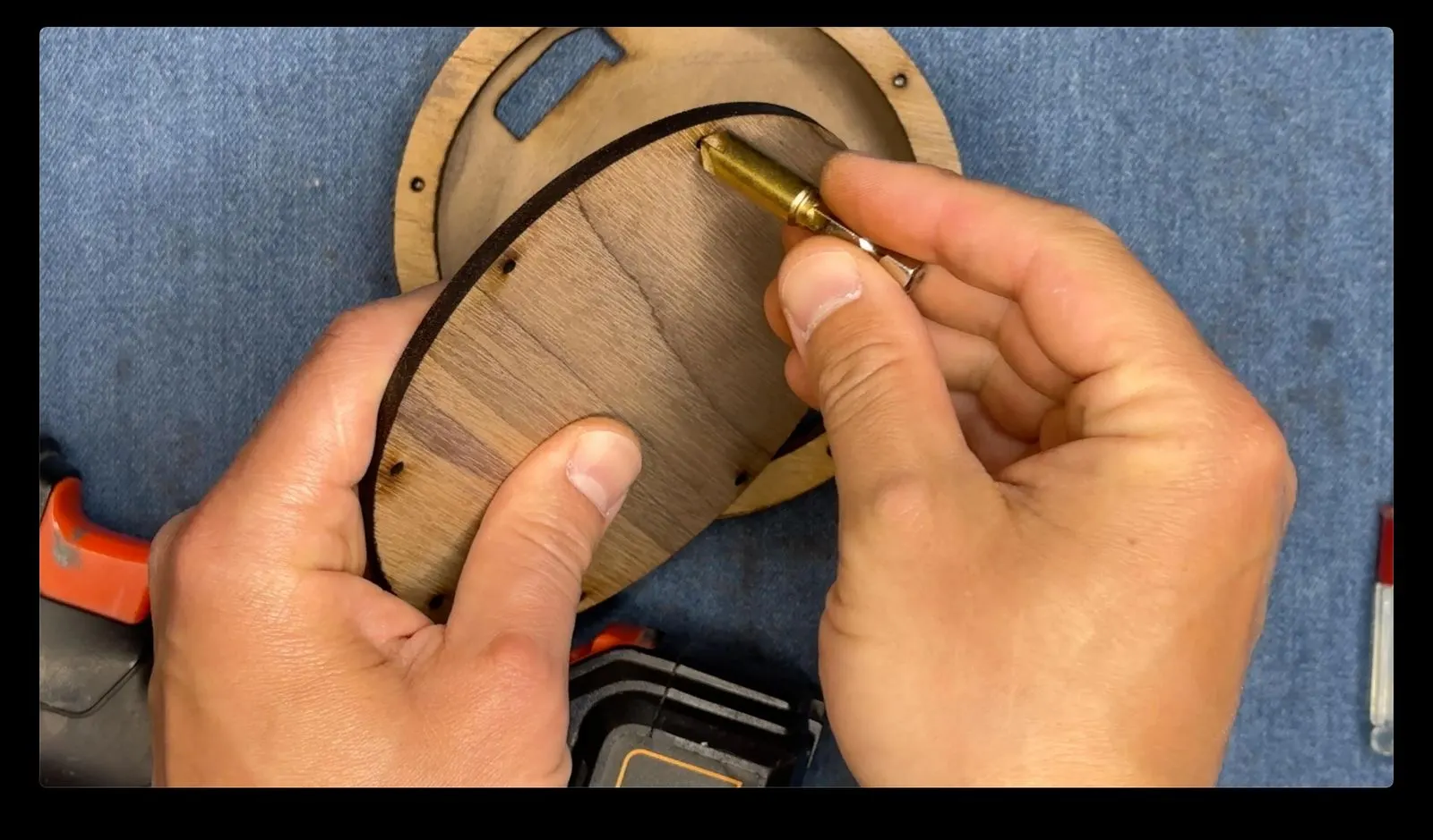 Gesture-Controlled DNA Lamp: installing the perimeter LEDs in the base