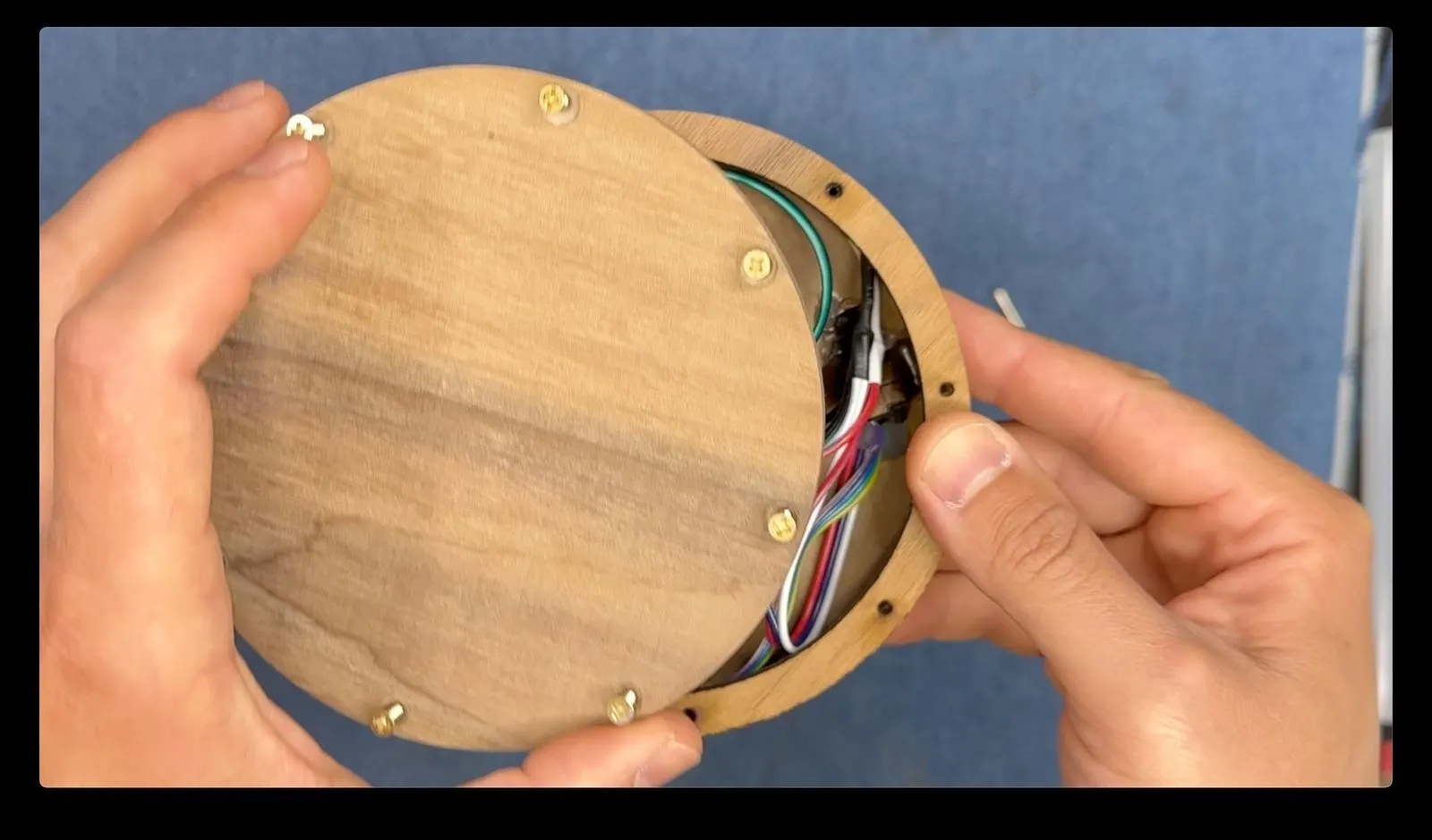 Gesture-Controlled DNA Lamp: final wiring connection under the base