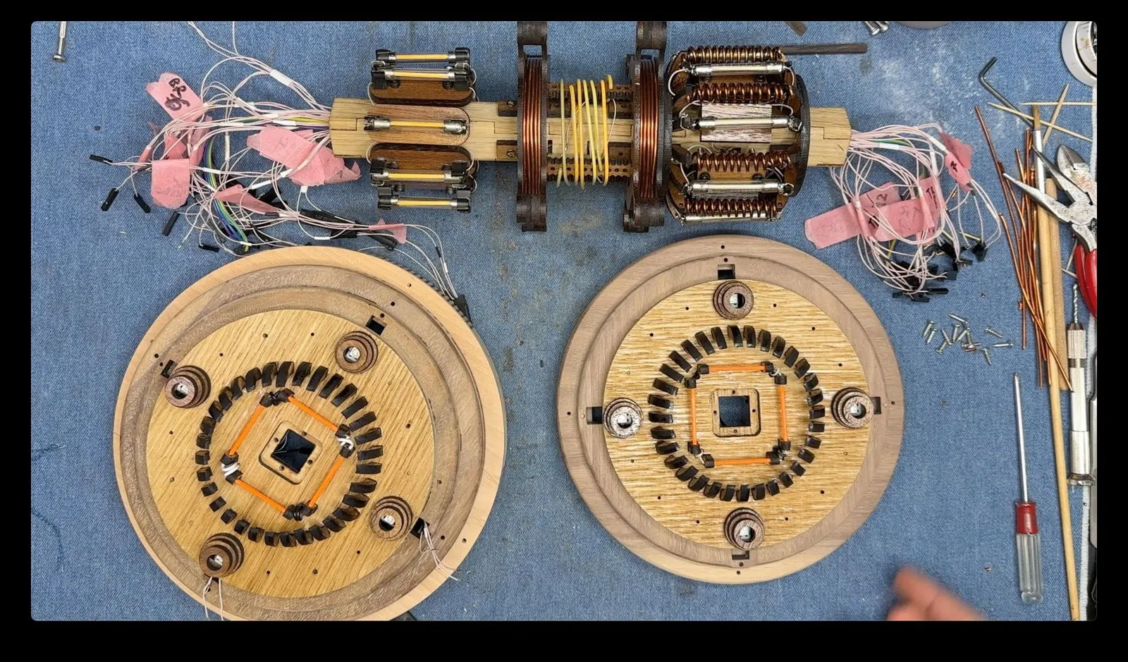 Wooden Reactor Simulator: upper and lower electronics assemblies