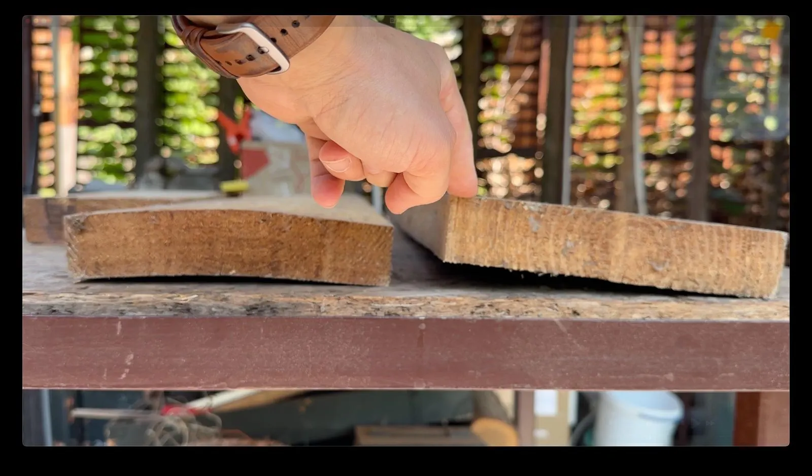 Animated Wooden Fountain: preparing the old pine basin stock