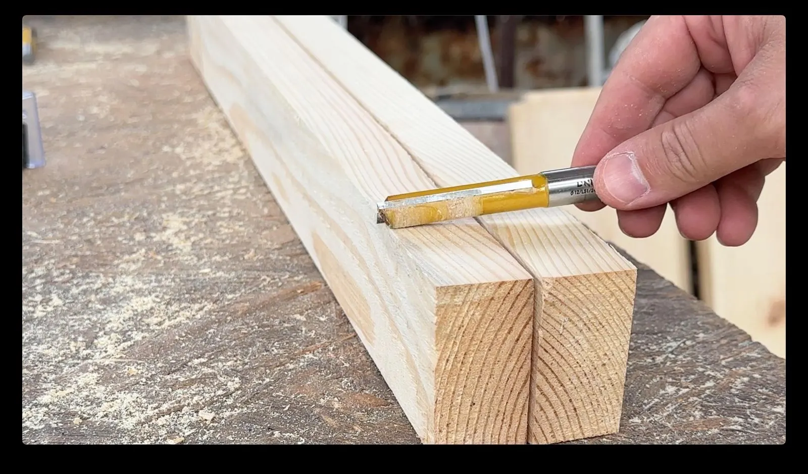 Animated Wooden Fountain: marking the pine wall sections