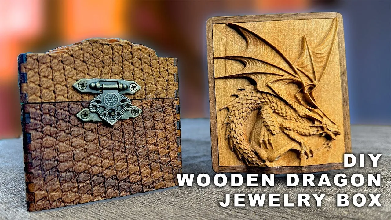 Finished box with CNC-carved dragon lid